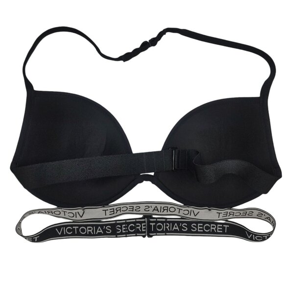 Victoria's Secret Swim Bikini Top Women's Size 36C Blue Logo Strap Halter - Picture 6 of 7